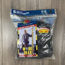 Fruit of the Loom Work Gear Antibacterial Socks 6 Pairs Men  s Sz 6-12 US 2003