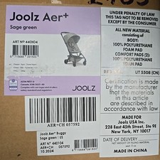 Joolz AER Lightweight Compact Travel Stroller Sage Green