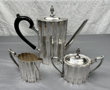 Vintage Godinger Silver Tea Set Paul Revere Style 3-Piece