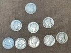 LOT OF 9 1918 1919 1920 MERCURY 10 CENT DIMES 90% SILVER FREE SHIP