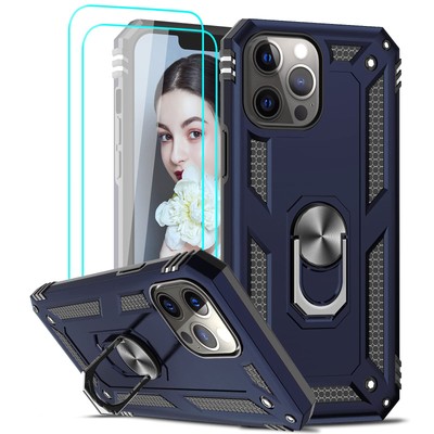 iPhone 13 Pro Max Case Magnetic Ring Kickstand Shockproof Protective Phone Cover