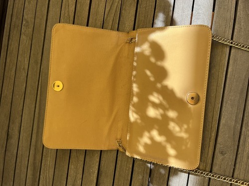 Mini Tasche 60er Jahre echte Schlange hell gelb, Hardware gold - Bild 6 von 8