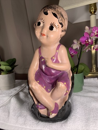 Vintage Antique Chalkware Bathing Beauty Betty Boop Swim Suit Figure RARE - Picture 11 of 12