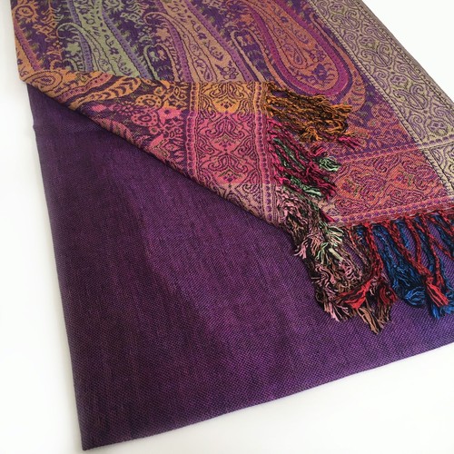 Large Multi Colour Leaf Paisley Print Pashmina Shawl Scarf Wrap Bright Rainbow - Picture 421 of 1,026