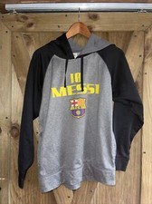 Messi FCB Club Barcelona Fleeced Pullover Hoodie Sweatshirt S 10