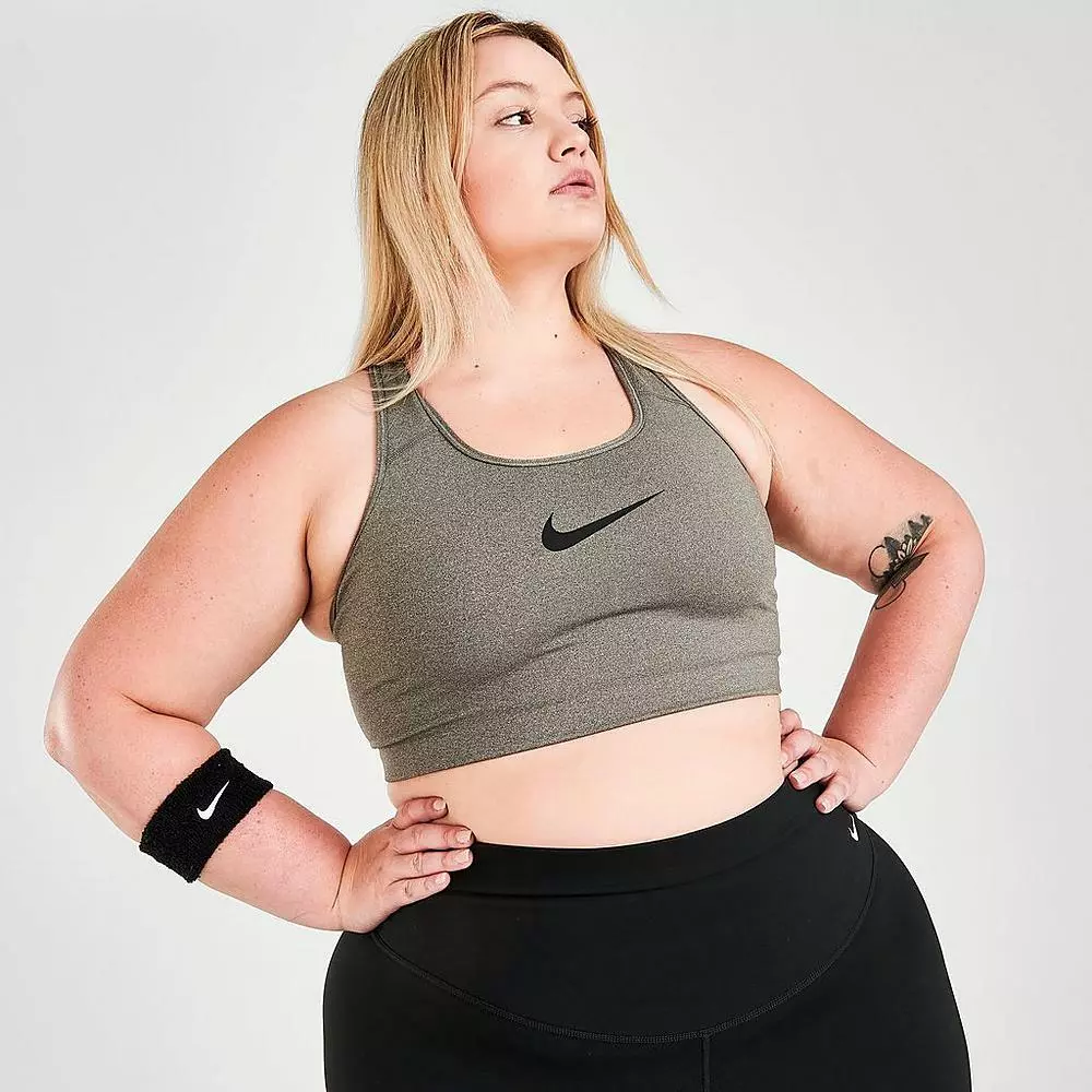 Nike Plus Size Non Padding Medium-Support Sports Bra 1X Carbon Gray  BQ0973-091