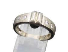 925 Silver  Vintage Cubic Zirconia Smooth Matte Band Ring Sz 7  RG20740