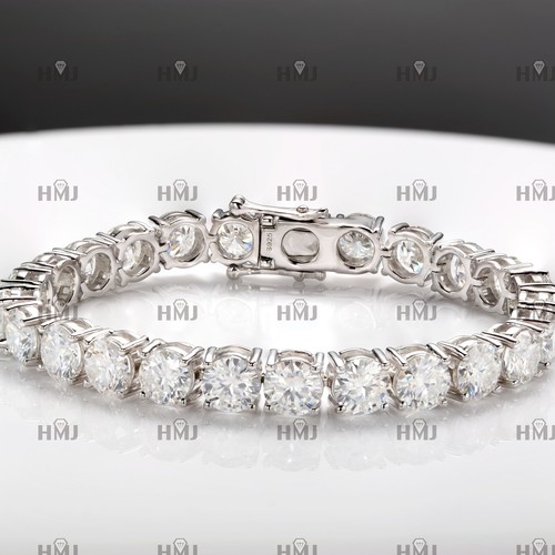 5mm Moissanite Tennis Chain Bracelet Necklace Women Men 925 Silver Pass Tester - Picture 10 of 27