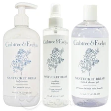 Crabtree & Evelyn Body Lotion Shower Gel & Body Mist Gift Set - NANTUCKET BRIAR