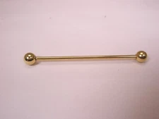 2-1/8" Screw-On Ball Ends Gold Tone Vintage Collar Bar L460