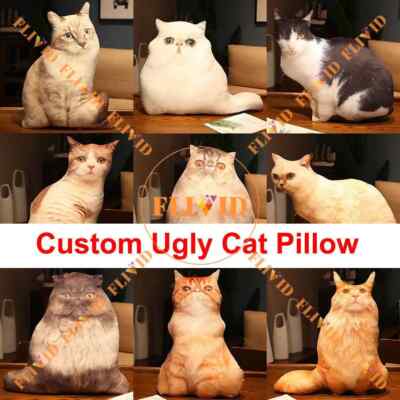 Hot Ugly Cat Zany Pillow,Custom 3D Pillow,Personalized Animals Pillow from Photo