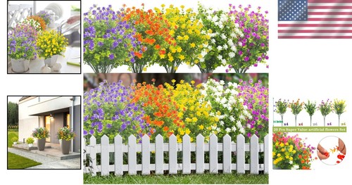 Versatile 20-Piece Faux Flower Bundle - UV Resistant for Indoor and Outdoor Use - Picture 2 of 9