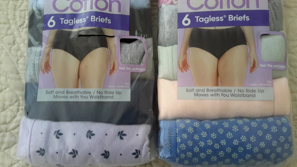 Hanes женщин размер 10 3XL хлопок трусы классный комфорт ассортимент без бирок 6 упаковка новый - Изображение 4 из 4