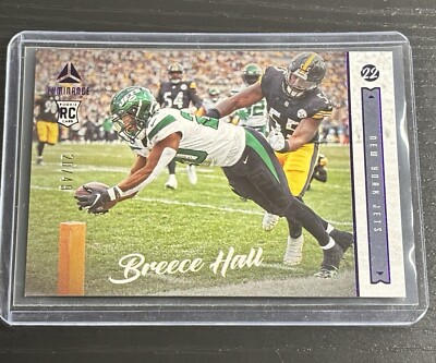 2022 Panini Chronicles Luminance Update Rookies Purple #220 Breece Hall /49 Jets