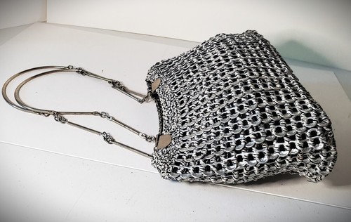 Vintage 1970s Paco Rabanne Style Metal Chain Mail Shoulder Bag Collectible Icon - Picture 2 of 4