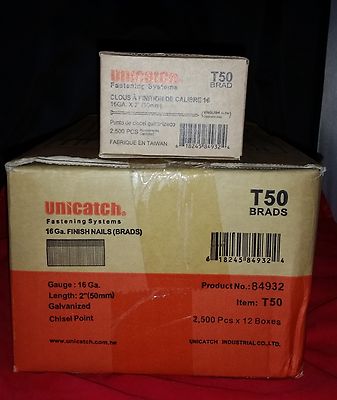 2''  16 Ga. Galv. Straight Finish Nails for all 16 Ga. Finish Guns (2500/Bx.) 12