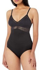 Women's Maidenform Tame Your Tummy Lace Bodysuit Black DMS097 Size S Small NWT
