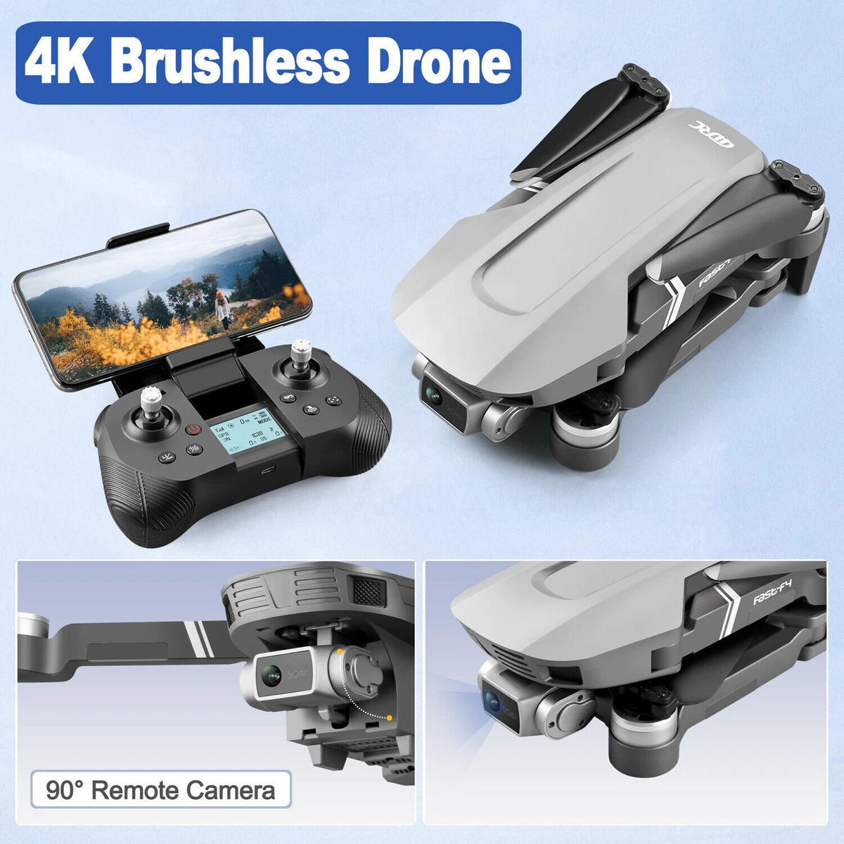 4DRC F4 PRO GPS 5G Wifi RC Drone 2 Axis Gimbal 4K HD Camera