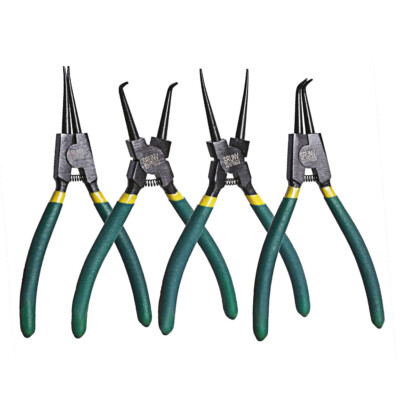 Portable 7'' Internal External Retaining Clips Snap Ring Circlip Pliers 4pcs Set