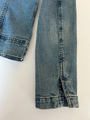 Jacket Kikit Jeans Size S blue cotton denim embroidered pink flowers sequins - Picture 9 of 17