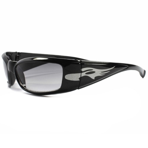 Vintage Motorcycle Riding Biker Black Mens Cool Wrap Around Sport Sunglasses - Picture 2 of 4