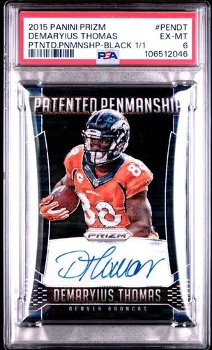 2015 Prizm Patented Penmanship Demaryius Thomas Black Finite 1/1 Auto BRONCOS