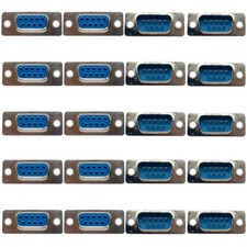 20PCS DB9 Male and Female Solder Connector RS232 Serial 9 Pin D Sub Adapter f...