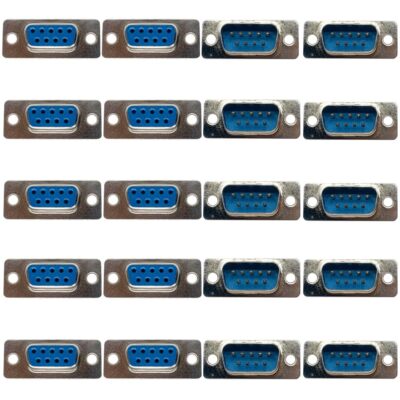 20PCS DB9 Male and Female Solder Connector RS232 Serial 9 Pin D Sub Adapter f...