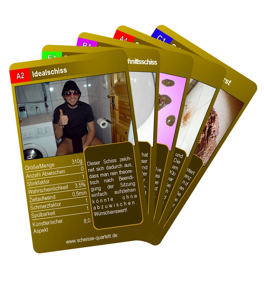 Das Scheiße Quartett | Kackspiel für die ganze Familie | direkt vom Hersteller! - Bild 3 von 4