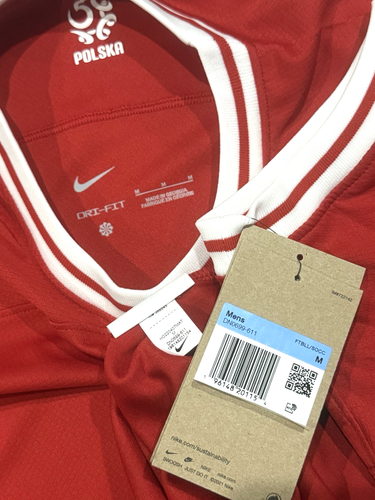 2022/23 Poland Away Jersey #9 Lewandowski Medium Nike World Cup Soccer Red Kit - Picture 4 of 16