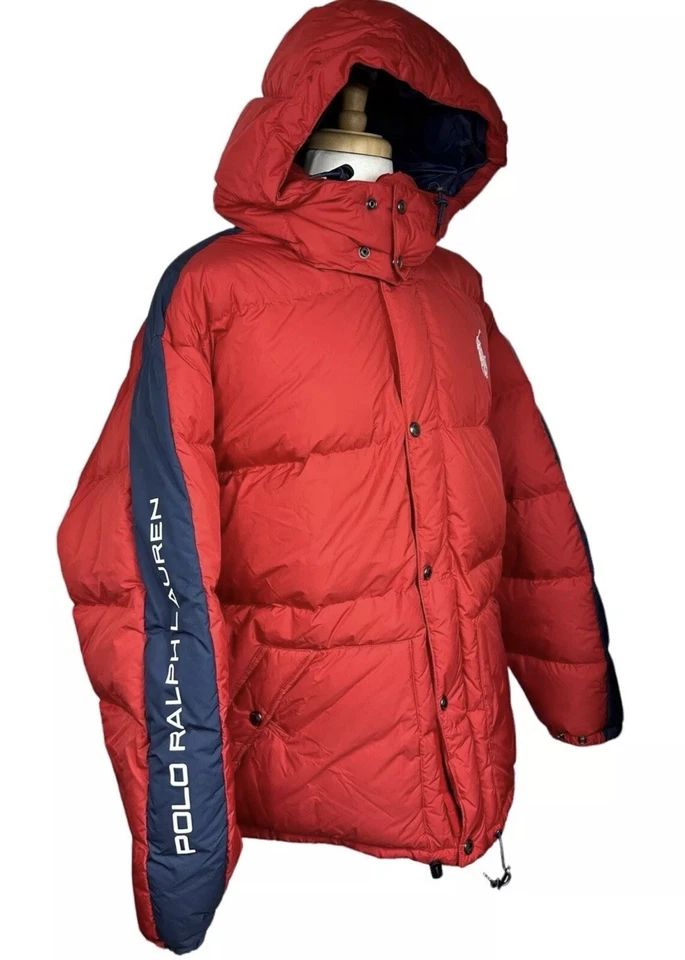 Chaqueta roja Polo Ralph Lauren pesada con capucha cremallera completa talla 2XLT NUEVA CON ETIQUETAS Foto 2 de 4