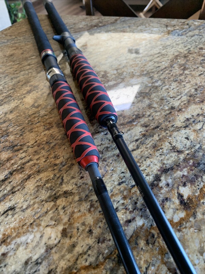 Matched Set of (2) Kustom Created Jigging Rods 1 Spin & 1 Casting to ...