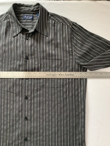 Consensus Trip Ready Mens Top Casual Button Up Shirt Short Sleeve Striped Medium - Picture 5 of 9