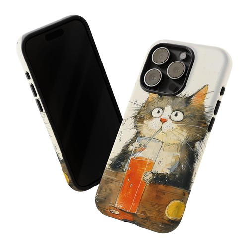 Cat Art Straw Orange Beverage Phone Case for iPhone, Samsung Galaxy, Pixel - 第 47/240 張圖片