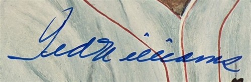 Ted Williams Signed Boston Red Sox 14" x 22" Matted Print Display (Beckett LOA) - Picture 2 of 6