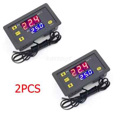 1-2X Thermostat LED Temperaturregelung Schalter Regler Thermometer 12V