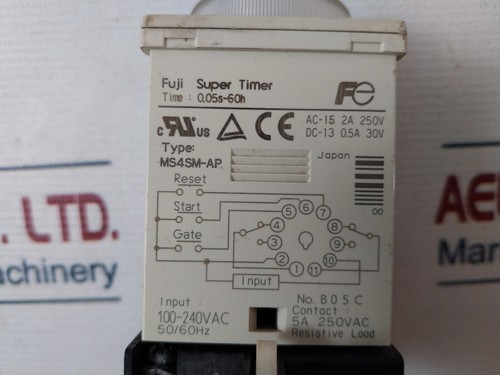 Fuji Electric MS4SM-AP Super Timer 0.05s-60H 100-240VAC 50/60Hz - Picture 6 of 10