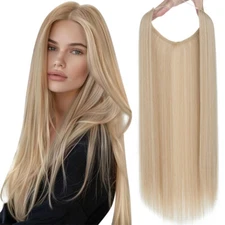 Secret Wire In Hair Extension Elastic Band Miracle Ring Clip 100% Thick As Human