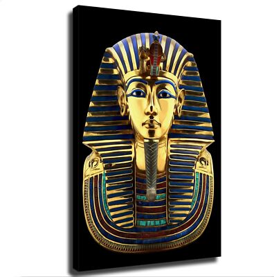 Pharaoh King TUT Gold Headdress Mask Tutankhamun Poster Canvas Print Wall Art