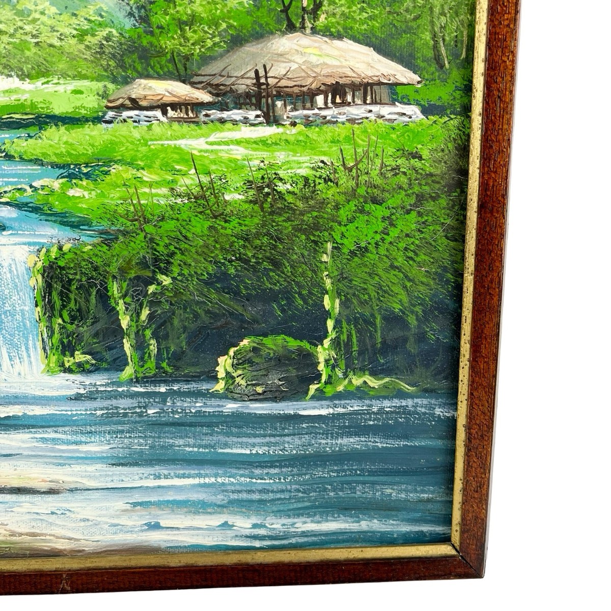 豪華！アンティーク絵画　油彩　アメリカ　森林と川風景画Antiqueヴィンテージ 豪華！アンティーク絵画 油彩 アメリカ 森林と川風景画Antique