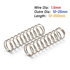 Compression Spring 1.5mm Wire Diameter 10-25mm Outre Diameter & 10-200mm Length