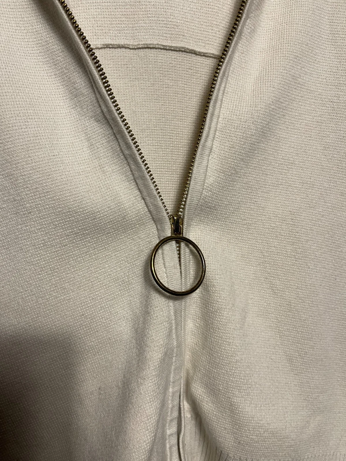 OFF WHITE Felpa con cappuccio e zip intera ME AND EM ME+EM misto lana bianco panna donna tg10