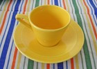 Vintage Homer Laughlin Harlequin YELLOW Demitasse Cup & Saucer Fiesta ~ — photo 4