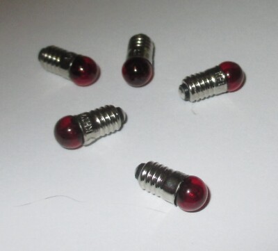 Ersatzlampen  E5.5 - 19V  -  6mm Kugel  -  5 Stück   ROT ''NEU''