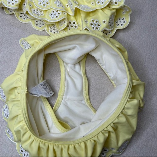 Janie and Jack Recycled Eyelet 2-Piece Swimsuit Yellow Girls Size 6 - Picture 5 of 13