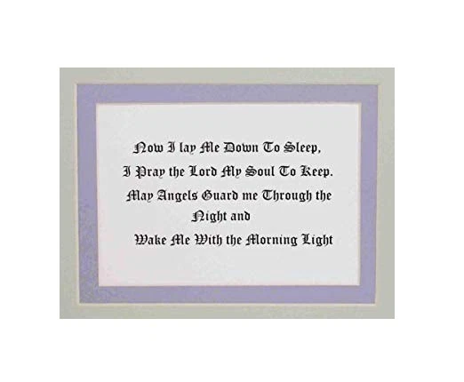 Oración cristiana inspiradora para dormir de los niños enmarcada 11,5 x 9,5 púrpura Foto 2 de 2