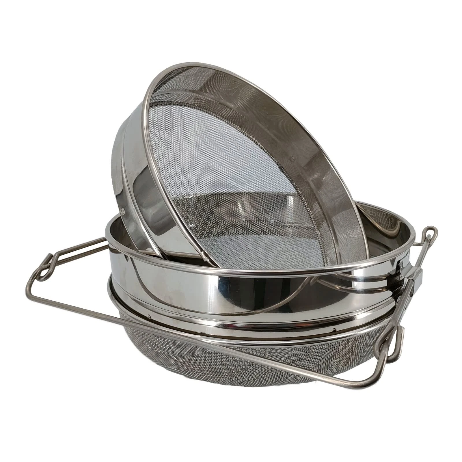 Honey Strainer For 5 Gallon Bucket Stainless Steel Double Sieve 16.5" Arm