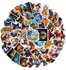 10pcs Cartoon Halloween Stickers- Scrapbook, Journal, DIY Crafts & Card Making