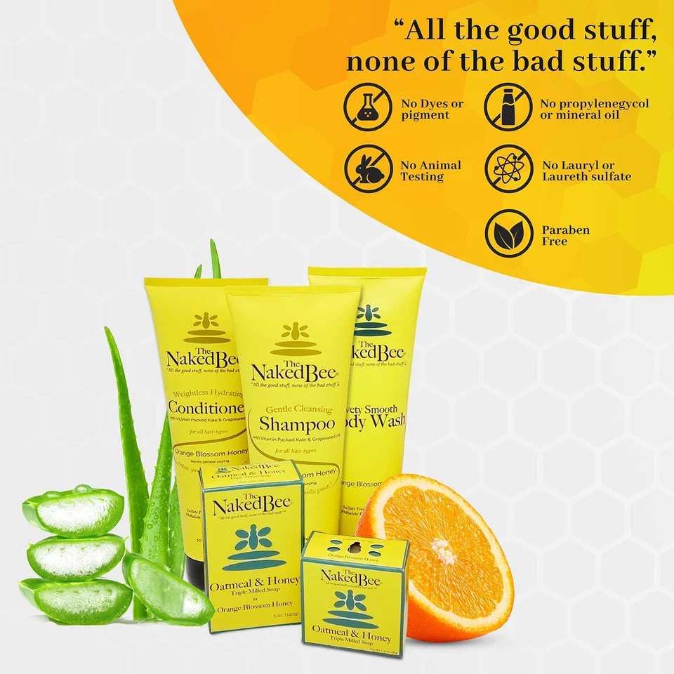 Loción hidratante corporal para manos miel azahar naked Bee 8 oz reparación de piel seca Foto 2 de 4