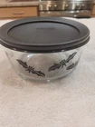 Pyrex HALLOWEEN Storage Bowl Trick or Treat 7 Cup - Black Cats, Skulls Halloween